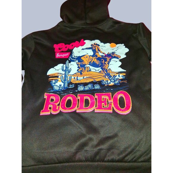 Coors Banquet Rodeo Hoodie Black Mens Medium - Picture 8 of 10